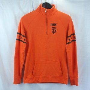 VS Pink | Orange SF Giants 1/4 Zip Sweatshirt - XS